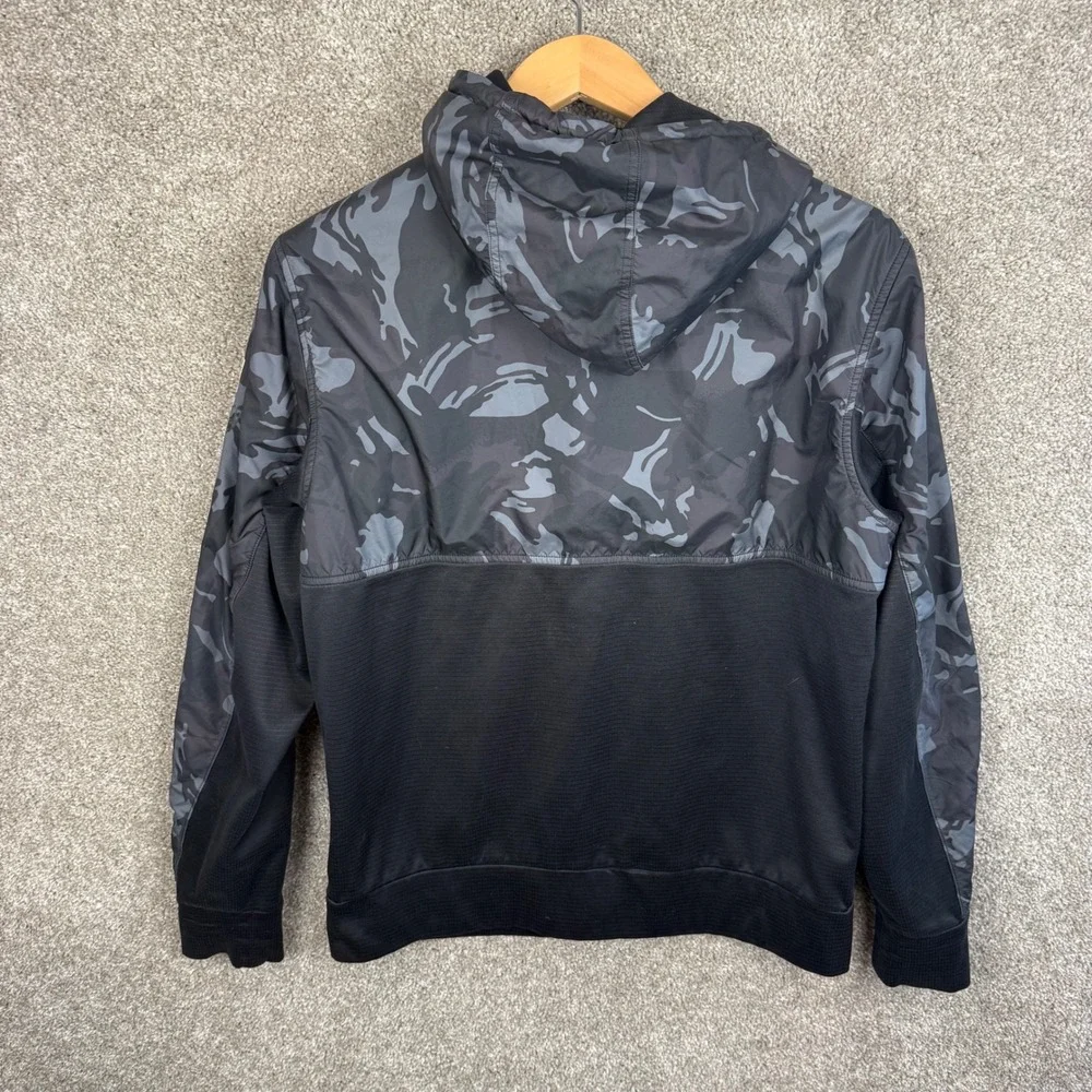 The North Face Mens Camo Full Zip Hooded Jacket Athletic Sportswear Black Medium
